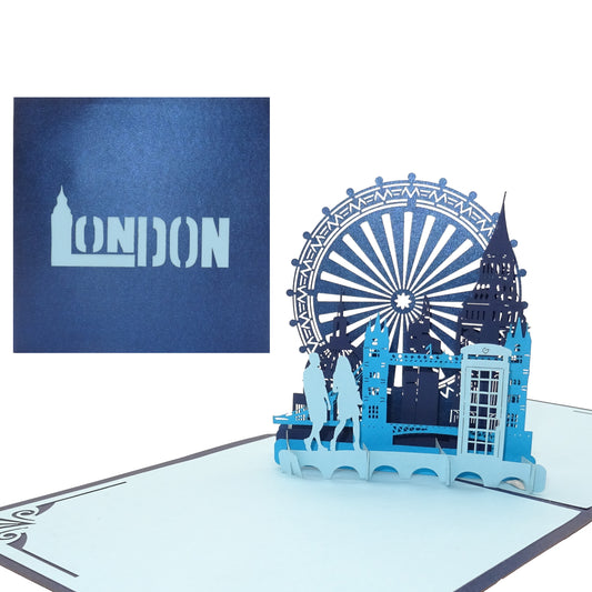 Pop Up Karte "London Skyline" 3D Geburtstagskarte, England Souvenir & Geschenkidee