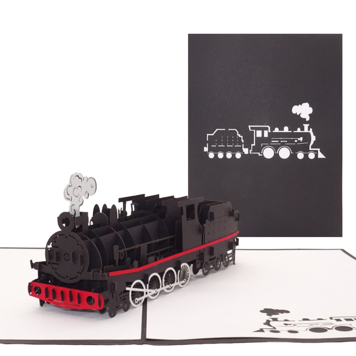 Pop Up Karte "Dampflok" Geburtstagskarte Eisenbahn - Einladung & Gutschein