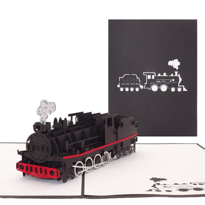 Pop Up Karte "Dampflok" Geburtstagskarte Eisenbahn - Einladung & Gutschein