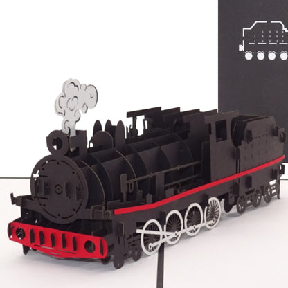 Pop Up Karte "Dampflok" Geburtstagskarte Eisenbahn - Einladung & Gutschein
