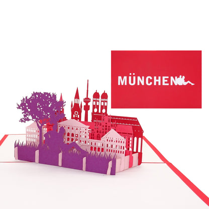 Pop Up Karte „München – Panorama & Frauenkirche“ 3D Grußkarte, Souvenir Geschenk