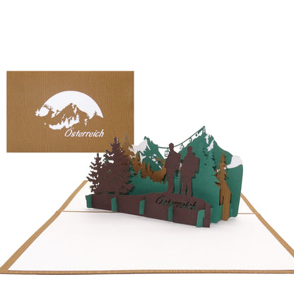 Pop Up Karte „Österreich – Panorama mit Großglockner“ 3D Grußkarte & Einladung