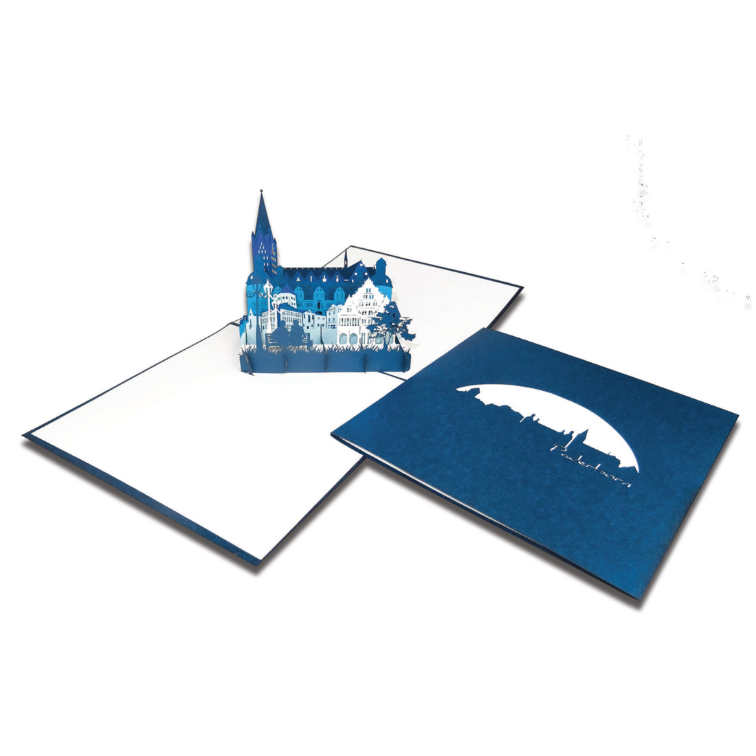 Pop Up Karte "Paderborn – Panorama mit Paderborner Dom“ 3D Grußkarte & Souvenir