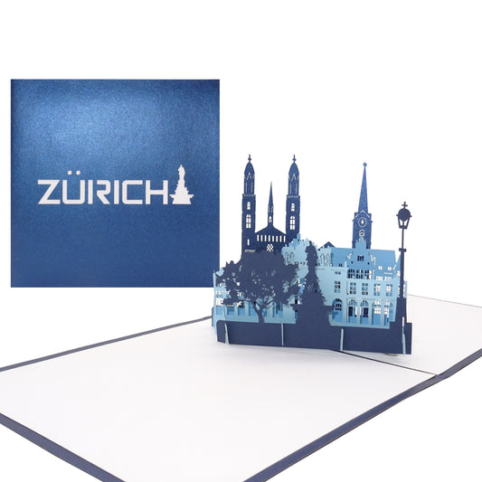 Pop Up Karte "Zürich" - Glückwunschkarte, Reisegutschein, Einladungskarte in die Schweiz