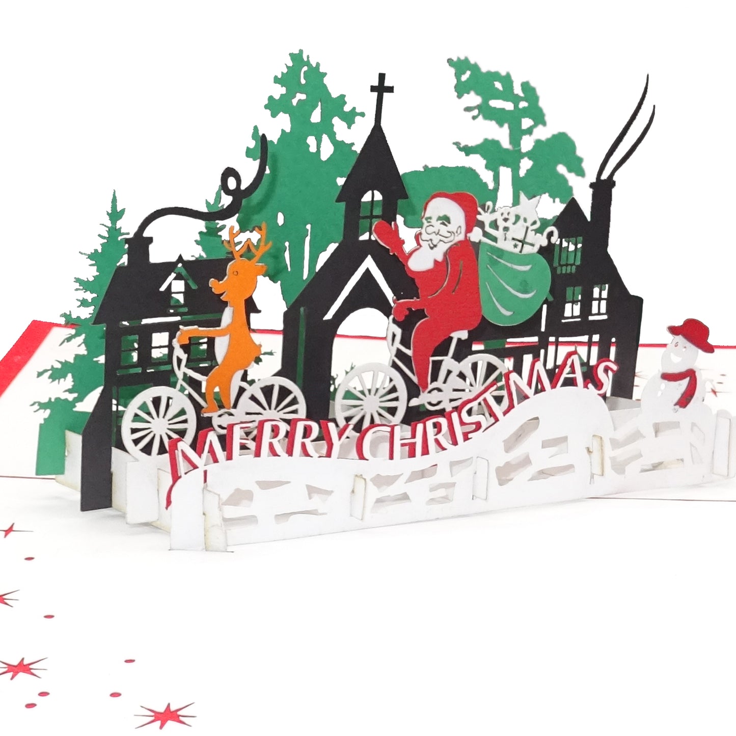 Pop Up Karte "Weihnachtsmann" - lustige Weihnachtskarte mit Umschlag