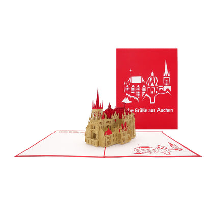Pop Up Karte "Aachener Dom" 3D Grußkarte Postkarte Aachen Souvenir