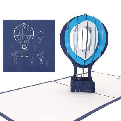 Pop Up Karte "Heißluftballon- Ballonflug" 3D Geburtstagskarte, Gutschein & Einladung