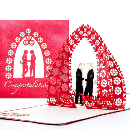 3D Hochzeitskarte "Mr. & Mr." Gay Wedding Card zur schwulen Hochzeit