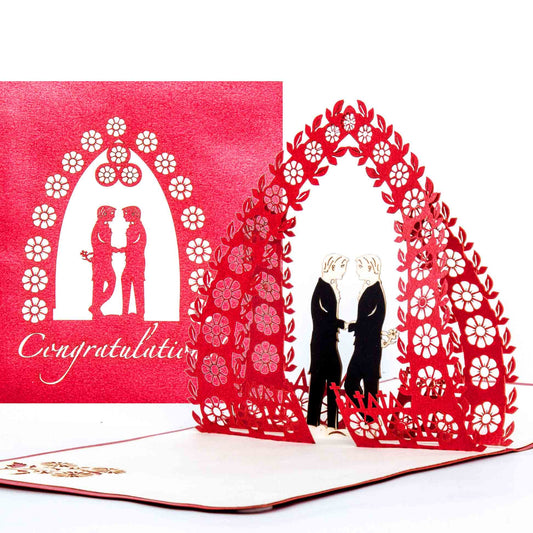 3D Hochzeitskarte "Mr. & Mr." Gay Wedding Card zur schwulen Hochzeit