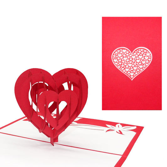 Pop Up Karte "Love Heart" 3D Valentinskarte, Hochzeitskarte & Geburtstagskarte