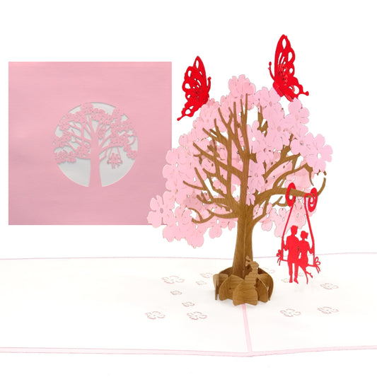 Pop Up Karte "Butterflies in Love" Romantische Hochzeitskarte, Valentinskarte, Karte zum Jahrestag