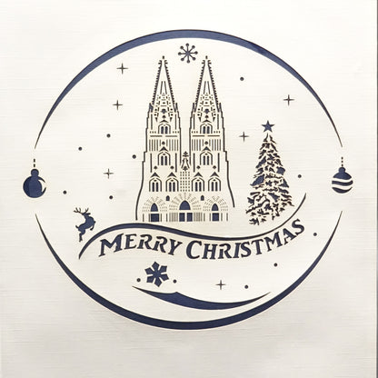 Pop Up Karte "Kölner Dom" 3D Weihnachtskarte Englisch, Köln Souvenir & Geschenk