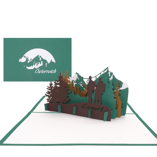 3D Karte „Österreich - Alpen & Großglockner“ Grußkarte, Einladungskarte Souvenir