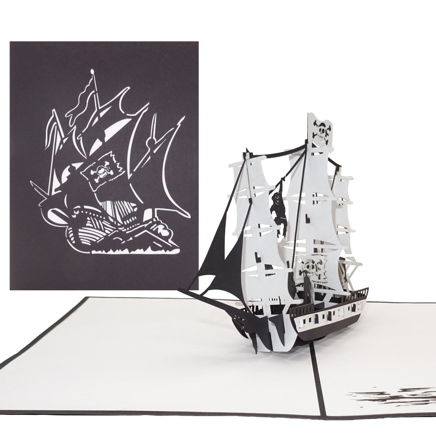 Pop Up Karte "Piratenschiff" Piraten Geburtstagskarte, Einladungskarte Kindergeburtstag