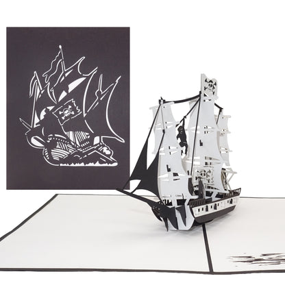 Pop Up Karte "Piratenschiff" Piraten Geburtstagskarte, Einladungskarte Kindergeburtstag