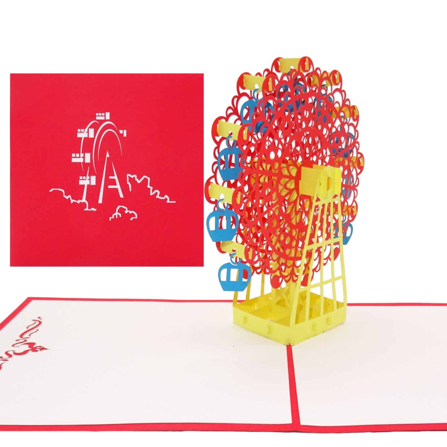 Pop Up Karte "Riesenrad" 3D Geburtstagskarte, Einladungskarte & Gutschein Kirmes