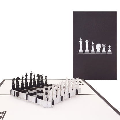 Pop Up Karte "Schach - Schachbrett“ 3D Geburtstagskarte & Glückwunschkarte