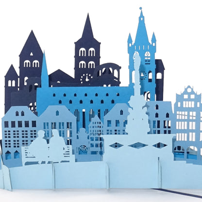Pop-Up Karte "Trier - Panorama mit Dom & Porta Nigra" 3D Postkarte, Grußkarte & Souvenir