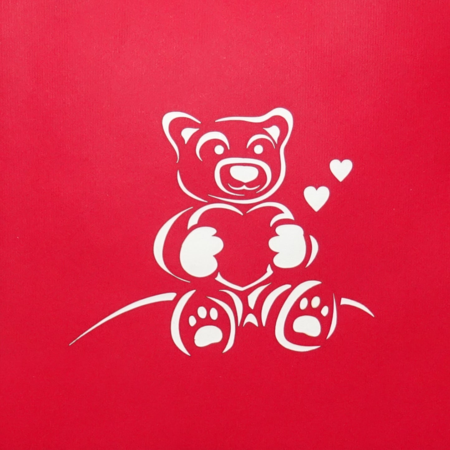 Pop Up Karte "Teddy mit Herz" 3D Valentinskarte & Liebesgruß zum Hochzeitstag