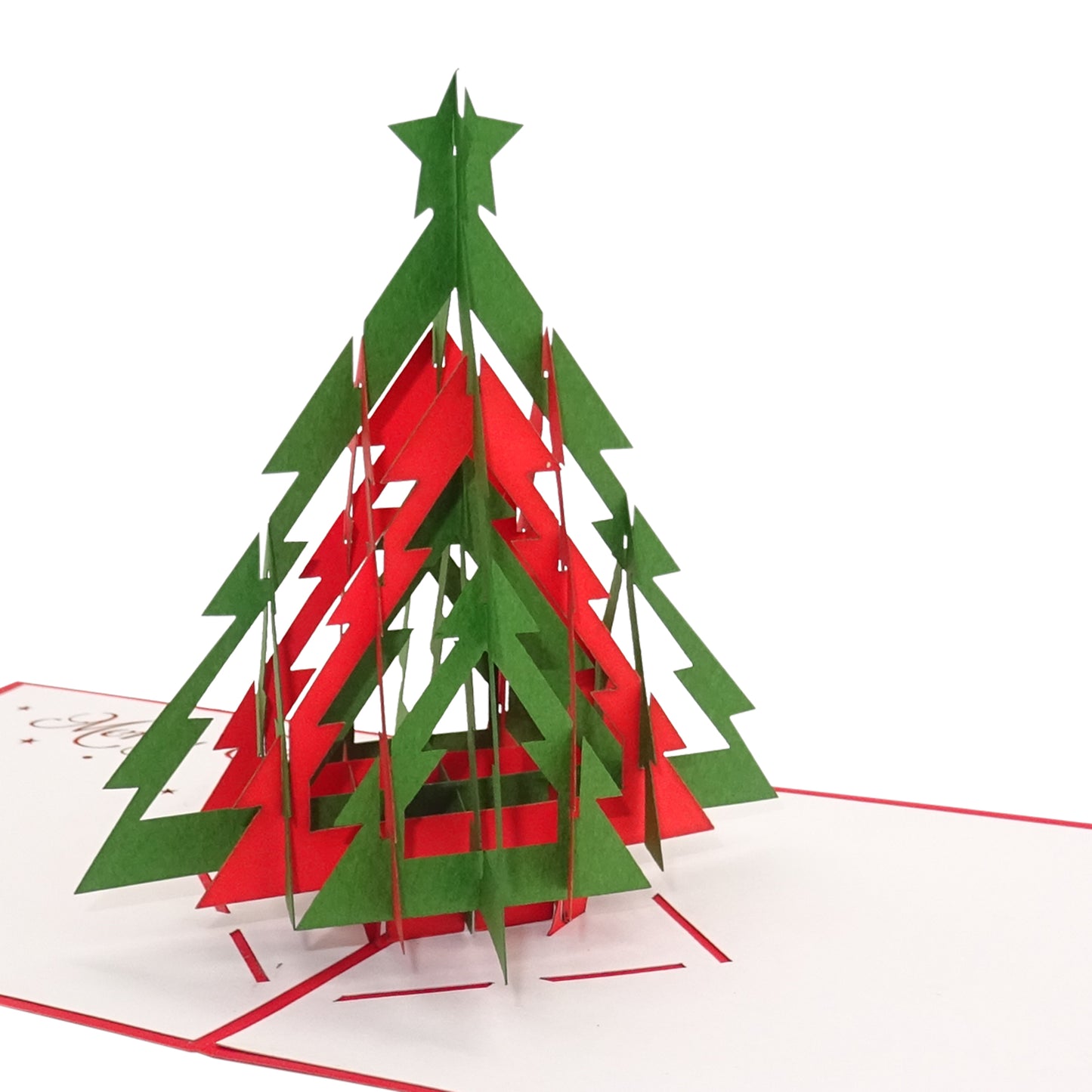 Pop Up Weihnachtskarten im Set: 3x Pop Up Karte "Tannenbaum" mit Umschlag