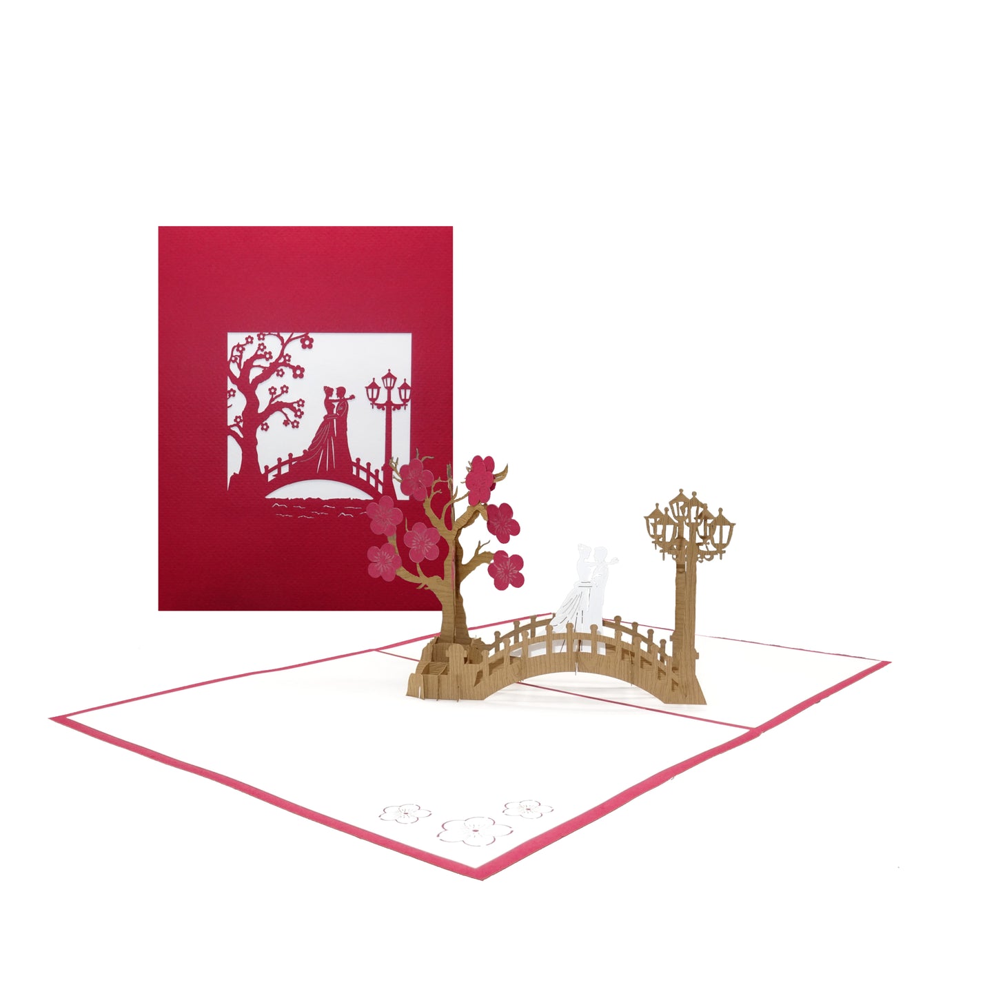 3D Hochzeitskarte "Bridge of Love" große Pop Up Karte mit Umschlag zur Hochzeit