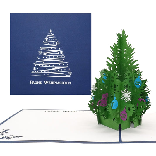 Pop Up Karte "Weihnachtsbaum" 3D Weihnachtskarte mit Umschlag "Frohe Weihnachten"