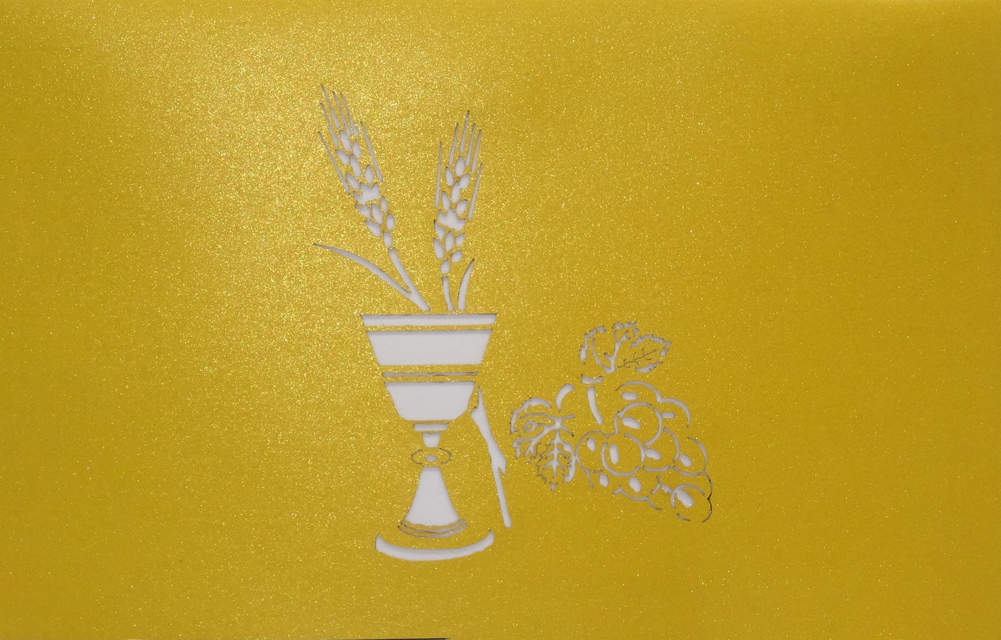 Pop Up Karte "Kelch & Trauben" 3D Kommunionskarte, Konfirmationskarte