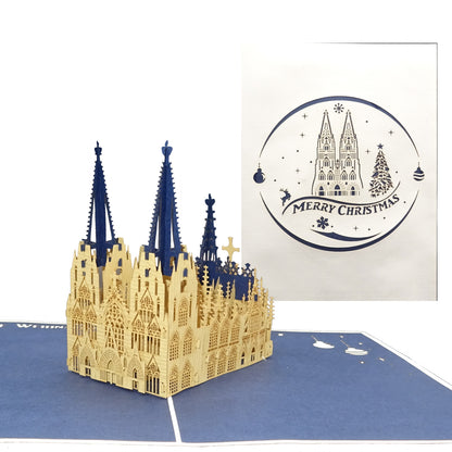 Pop Up Karte "Kölner Dom" 3D Weihnachtskarte Englisch, Köln Souvenir & Geschenk