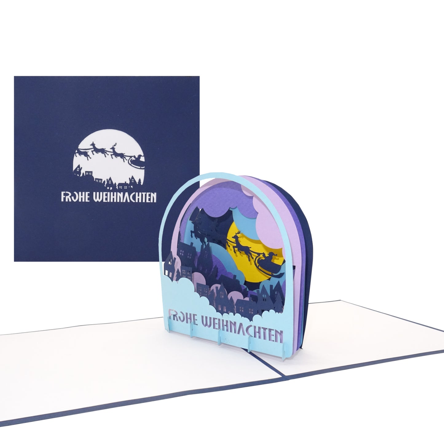 3 x Weihnachtskarte - Pop-Up Karten zu Weihnachten im 3-er Set