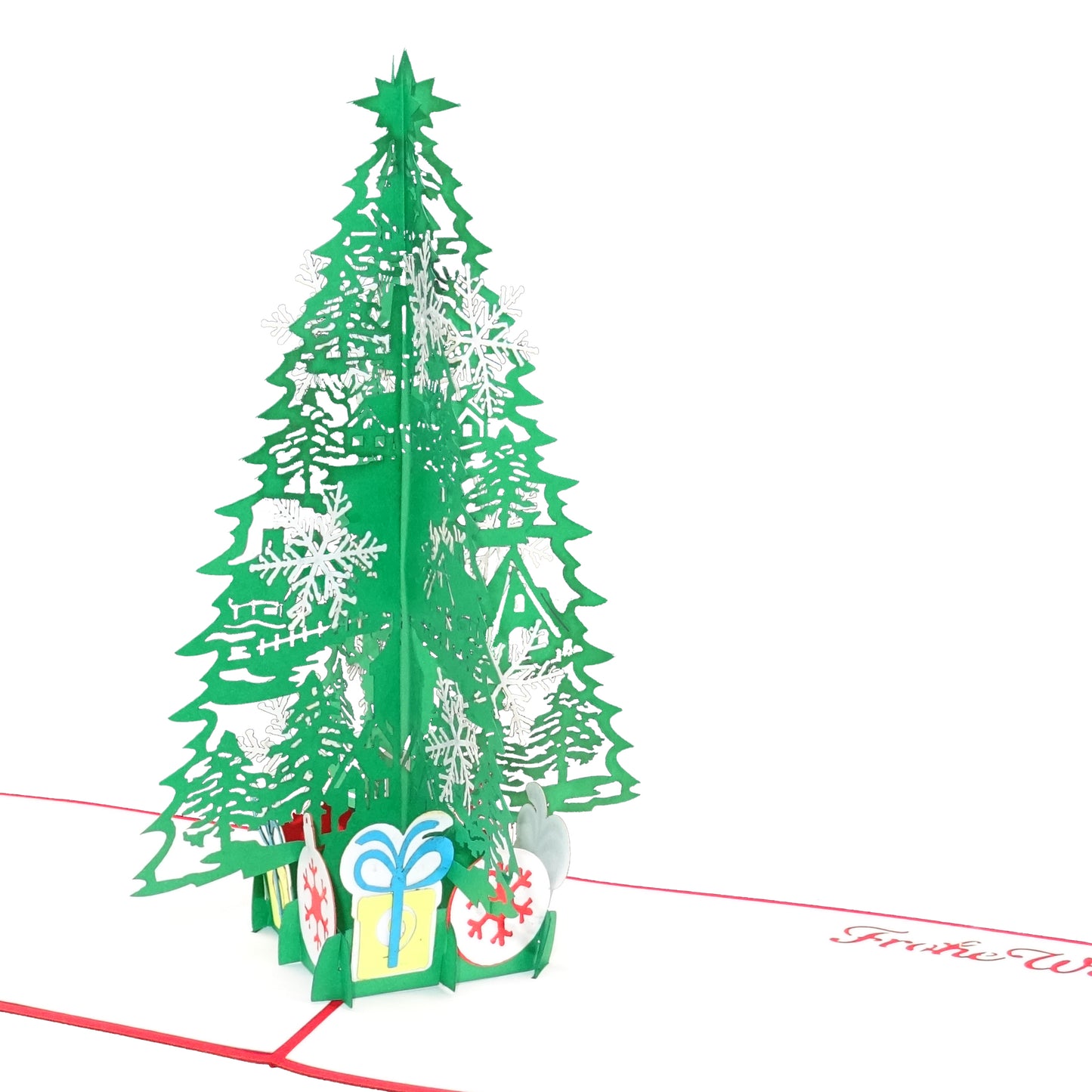 Pop Up Karte "Tannenbaum" Filigrane 3D Weihnachtskarte mit Umschlag