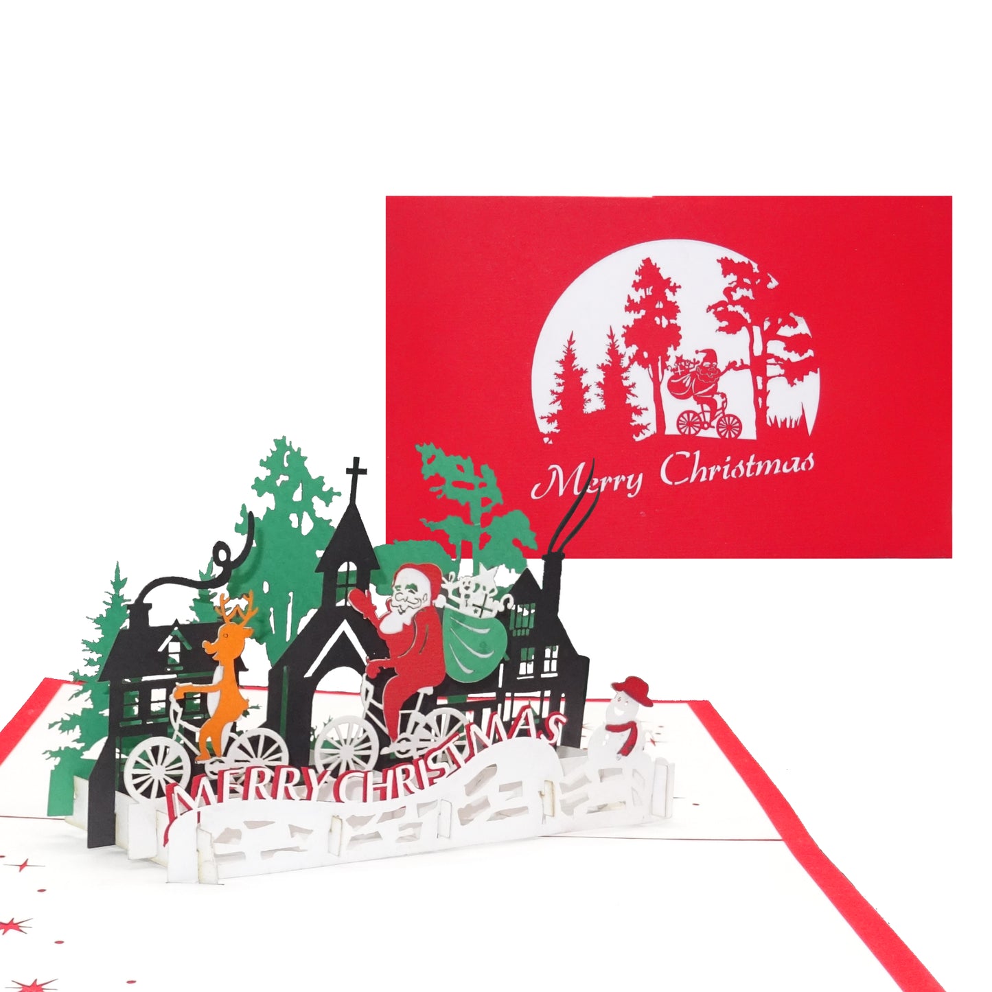 Pop Up Karte "Weihnachtsmann" - lustige Weihnachtskarte mit Umschlag