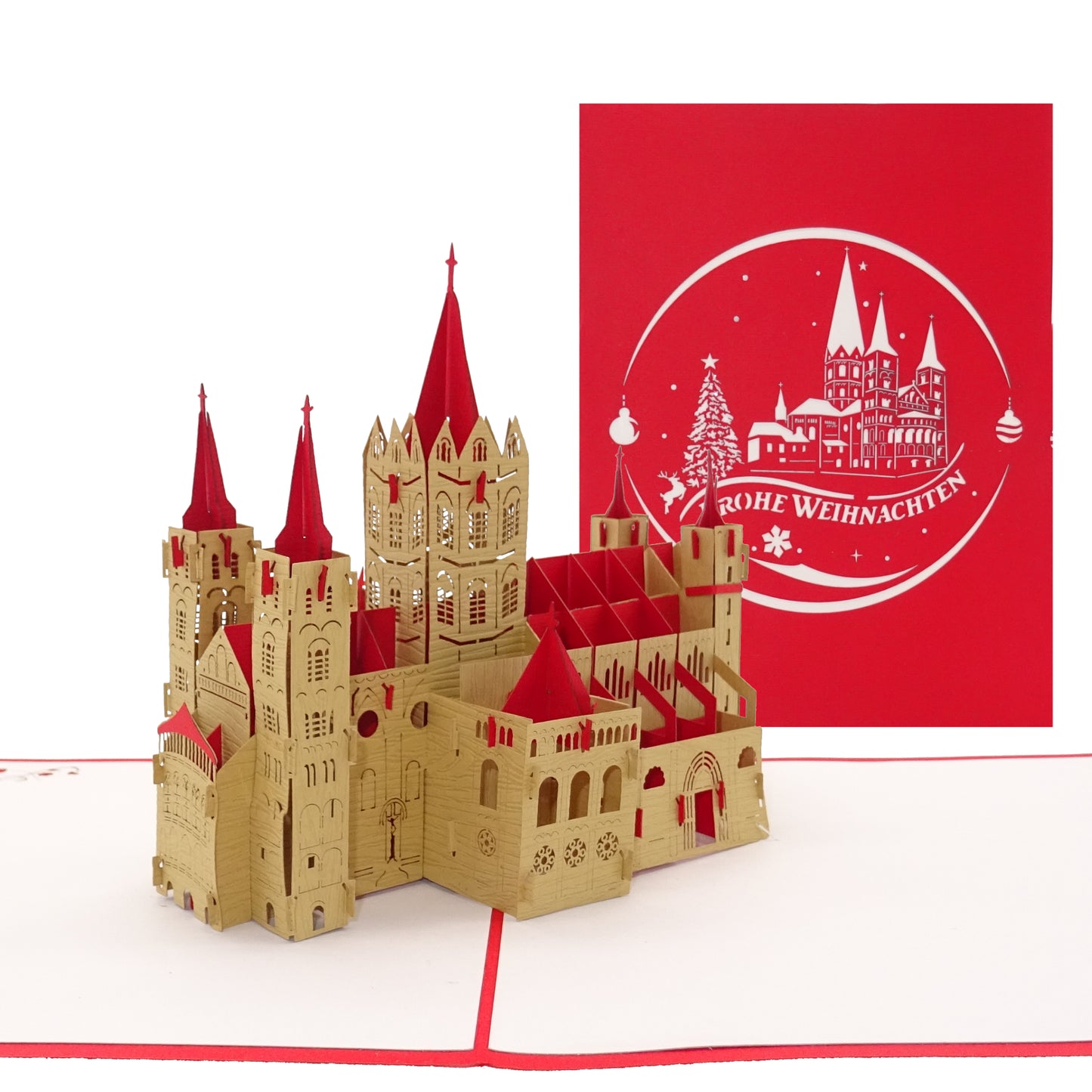 3D Weihnachtskarte "Bonn - Bonner Münster" - große Pop-Up Karte mit Umschlag