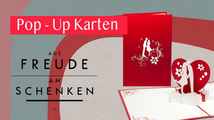Pop Up Karte "The Kiss"  - Hochzeitskarte & Einladungskarte