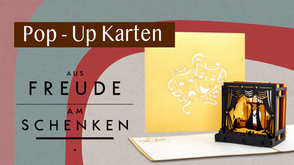Pop Up Karte "Theater" 3D Geburtstagskarte, Einladung & Gutschein Theaterkarten