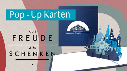 Pop Up Karte "Dresden Panorama mit Semperoper"  Souvenir, Geburtstagskarte & Einladung