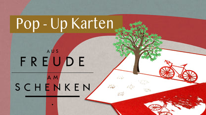 Pop Up Karte "Fahrradtour" 3D Geburtstagskarte, Geschenkidee, Gutschein Fahrrad