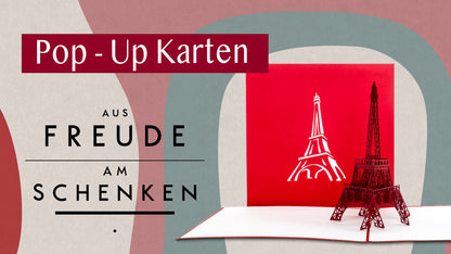 Pop Up Karte "Paris Eiffelturm" 3D Modell Postkarte als Gutschein, Souvenir & Einladung