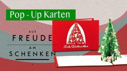 Pop Up Karte "Tannenbaum" Filigrane 3D Weihnachtskarte mit Umschlag