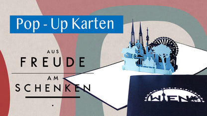 Pop Up Karte „Wien – Panorama“ 3D Grußkarte, Souvenir, Einladung Geschenkidee