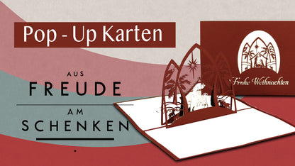 3D Weihnachtskarte "Krippe" Pop Up Karte, Adventskarte, Geschenkverpackung