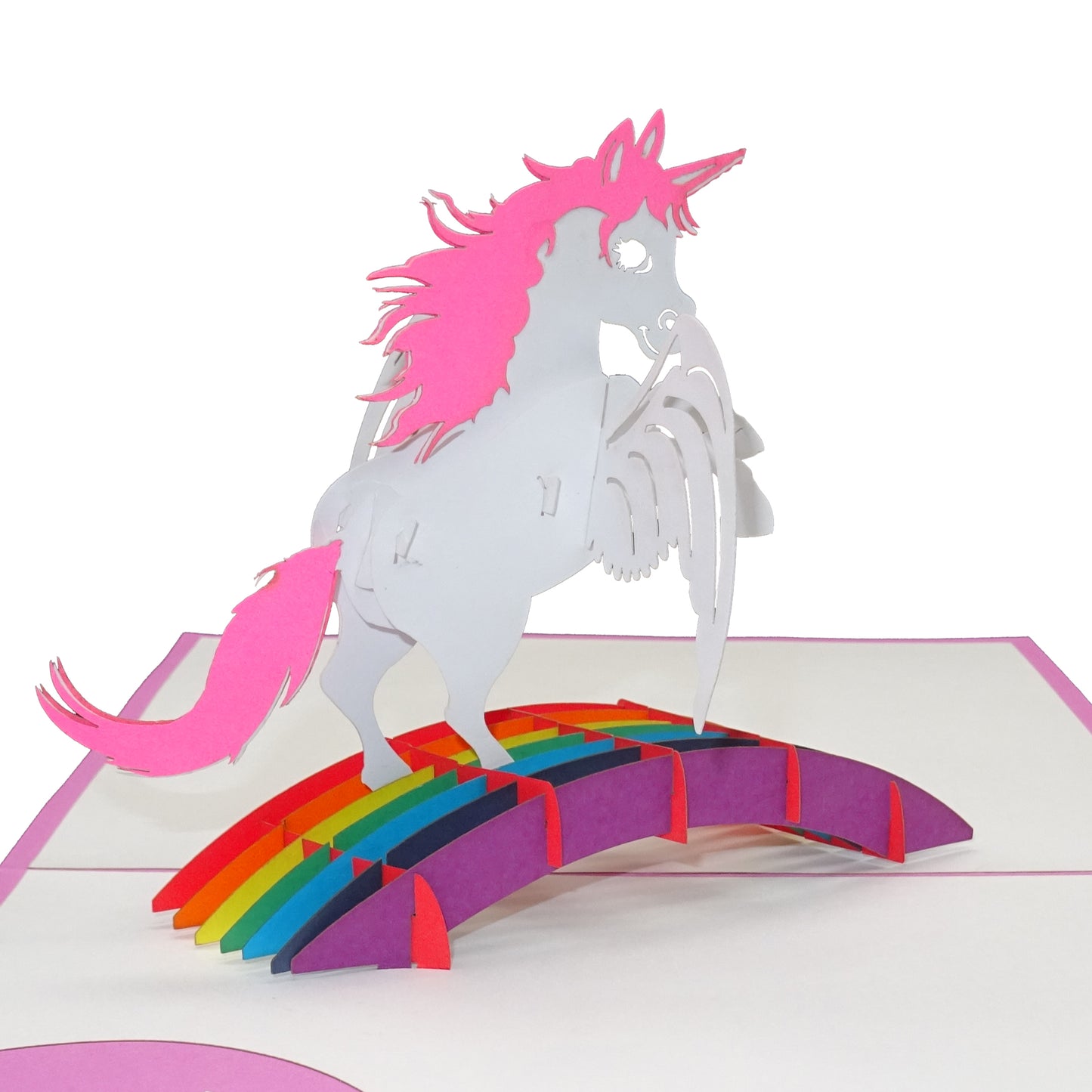 Pop Up Karte "Einhorn" 3D Geburtstagskarte, Einladung Kindergeburtstag Pink