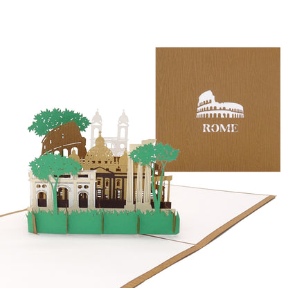 Pop Up Karte "Rom" 3D Geburtstagskarte, Gutschein Italien Reise, Einladung & Souvenir
