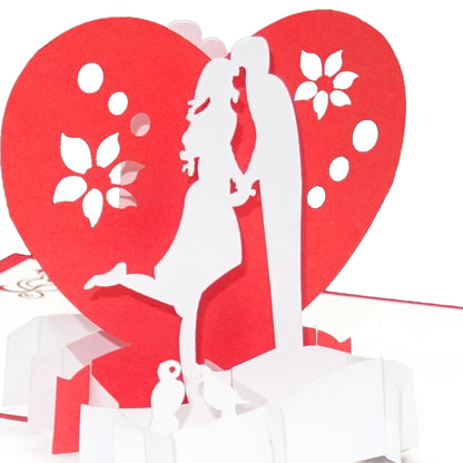 Pop Up Karte "The Kiss"  - Hochzeitskarte & Einladungskarte