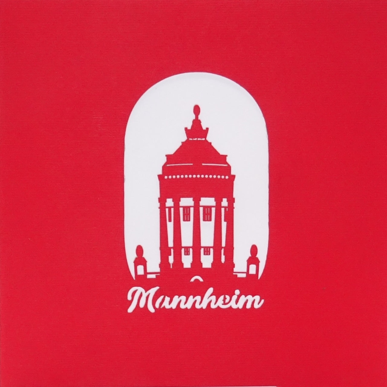 Pop Up Karte "Mannheim – Panorama mit Wasserturm“ 3D Grußkarte & Souvenir