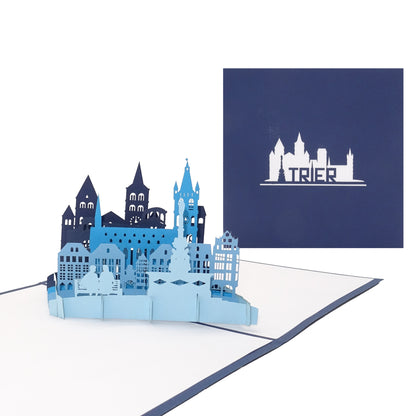 Pop-Up Karte "Trier - Panorama mit Dom & Porta Nigra" 3D Postkarte, Grußkarte & Souvenir