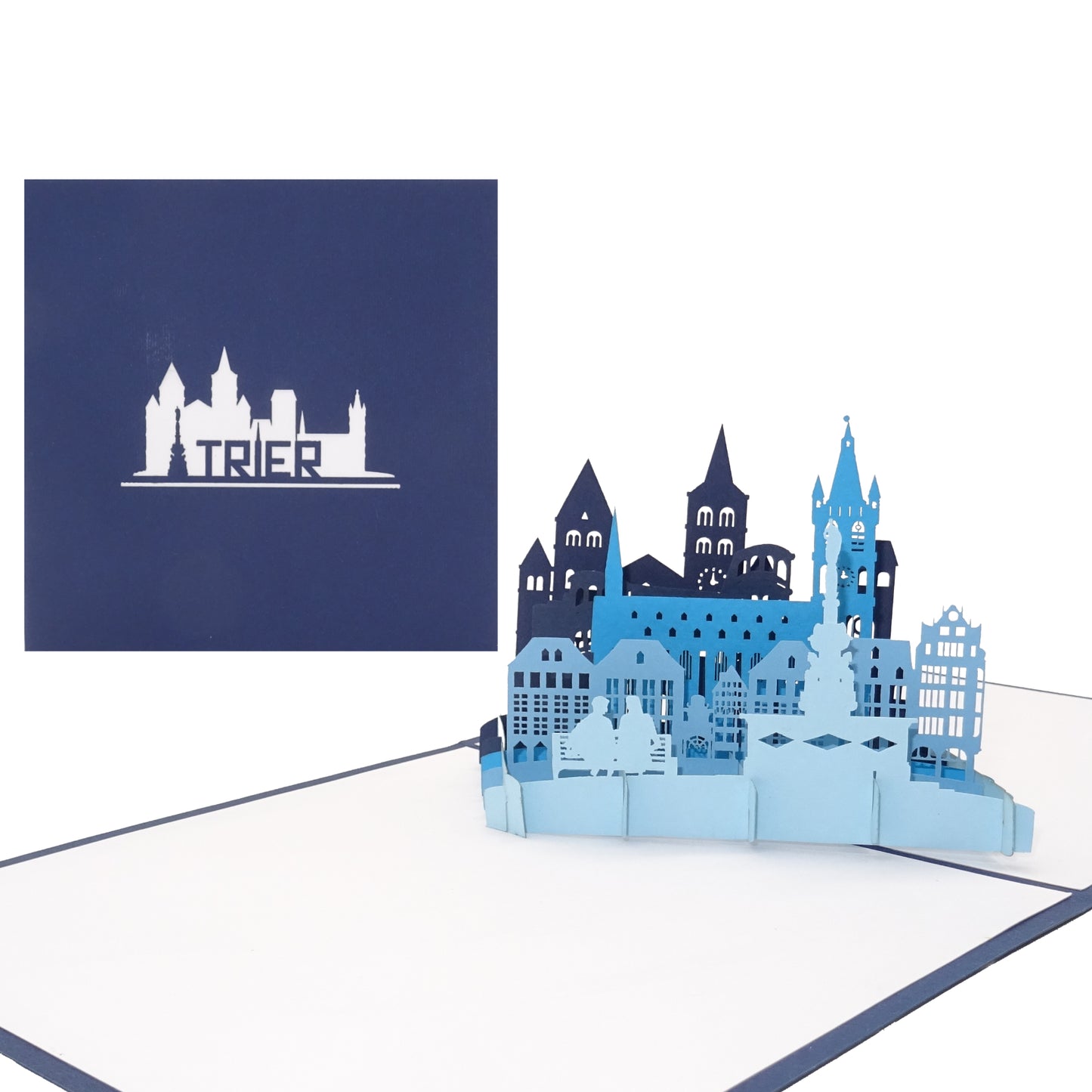 Pop-Up Karte "Trier - Panorama mit Dom & Porta Nigra" 3D Postkarte, Grußkarte & Souvenir