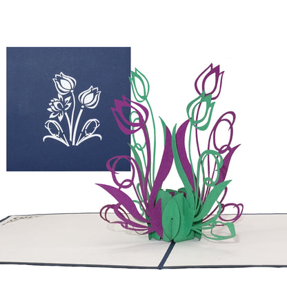 Pop Up Geburtstagskarte "Tulpen" - Glückwunschkarte, Dankeskarte