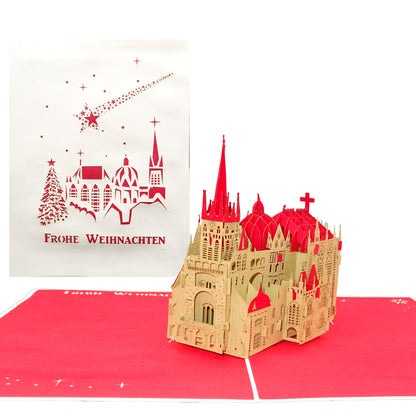 Pop Up Weihnachtskarte "Aachen" mit 3D Modell Aachener Dom