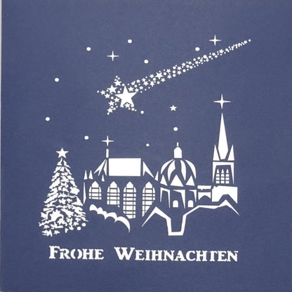 Pop Up Karte "Aachen - Weihnachtsbaum" - Weihnachtskarte mit Text "Frohe Weihnachten"