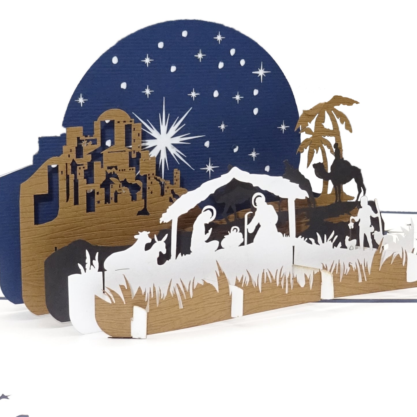 Pop Up Karte "Heilige Familie - Weihnachten" Christliche Weihnachtskarte mit Umschlag